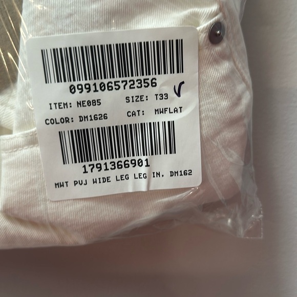 NWT! Madewell Perfect Tall Vintage Wide-Leg Crop Jean 33 tall in Tile White. - Picture 4 of 7